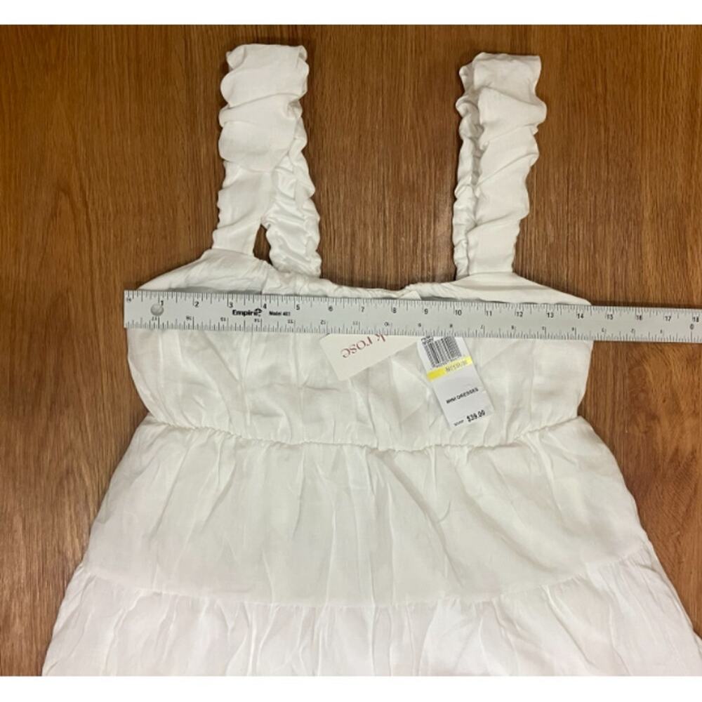 Pink Rose Juniors' BubbleStrap Tiered Mini Dress Ivory M - Picture 4 of 5